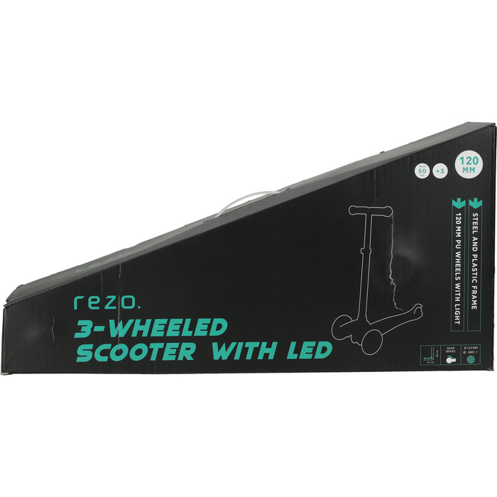 REZO 3-Wheeled Kids Scooter w/ Light Scooter 1001 Black