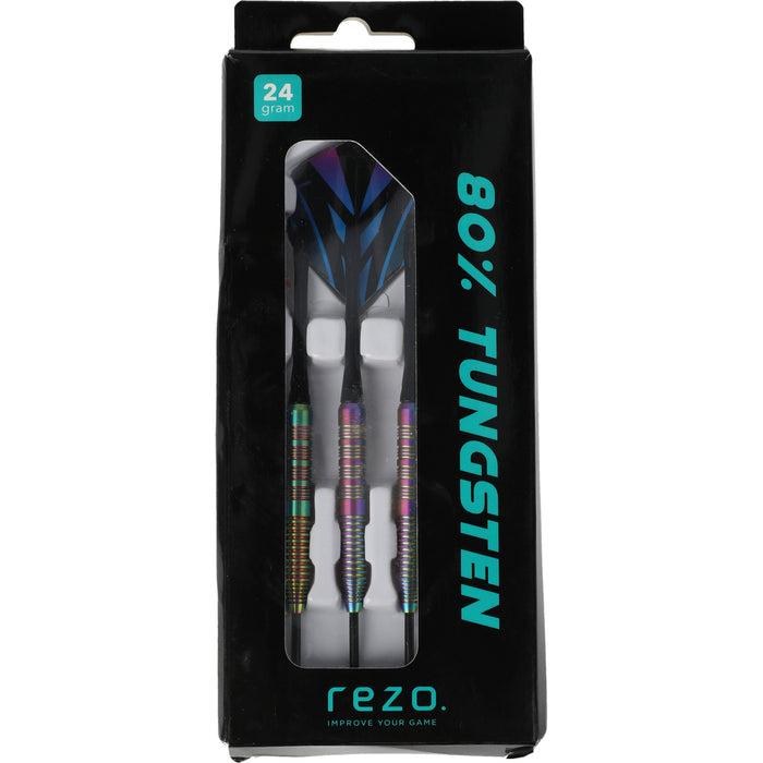 REZO 80% Tungsten Darts 24g w/ Alu Shafts 3pcs Accessories 1001 Black