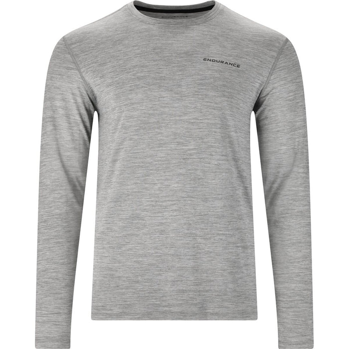 ENDURANCE Abdon M Melange L/S Tee T-shirt 1005 Light Grey Melange