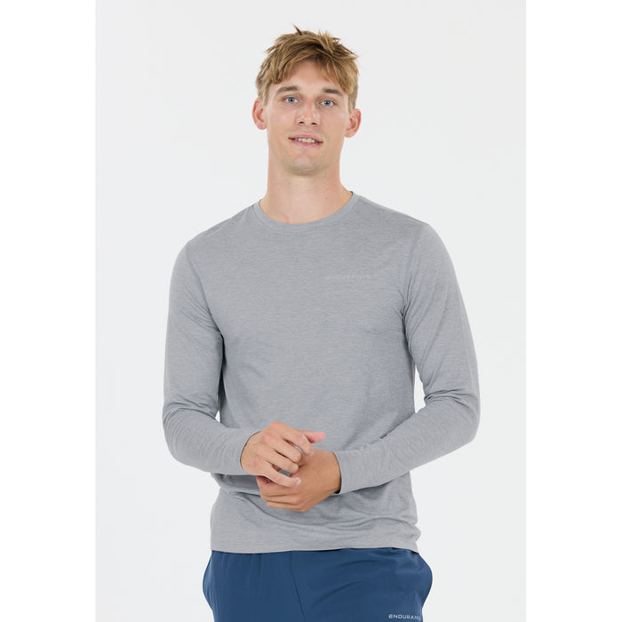 ENDURANCE Abdon M Melange L/S Tee T-shirt 2182 Flint Stone