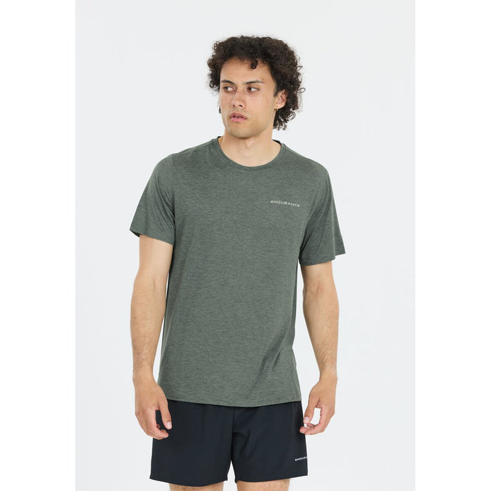 ENDURANCE Abdon M Melange S/S Tee T-shirt 3058 Balsam Green