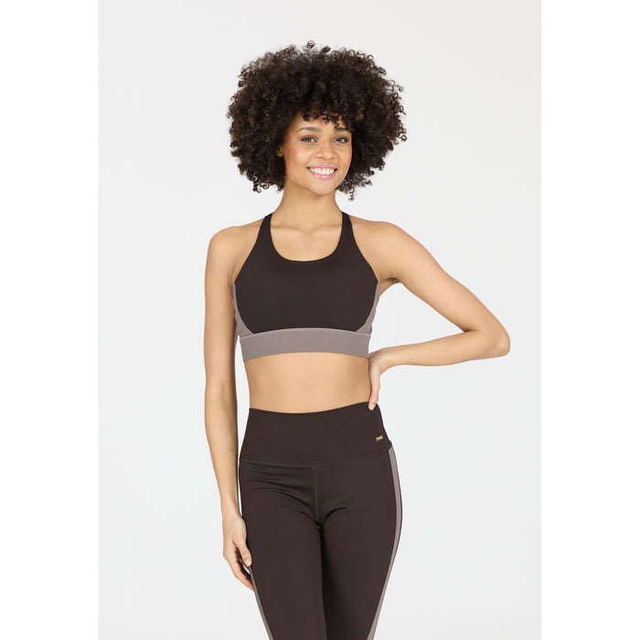 ATHLECIA Aspasia W Color Block Bra Sports Bra 1294 Chocolate Torte
