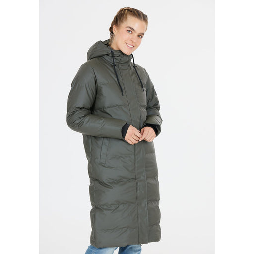 WEATHER REPORT Audrey W Long PU Puffer Jacket W-Pro 5000 Jacket 1071 Black Ink