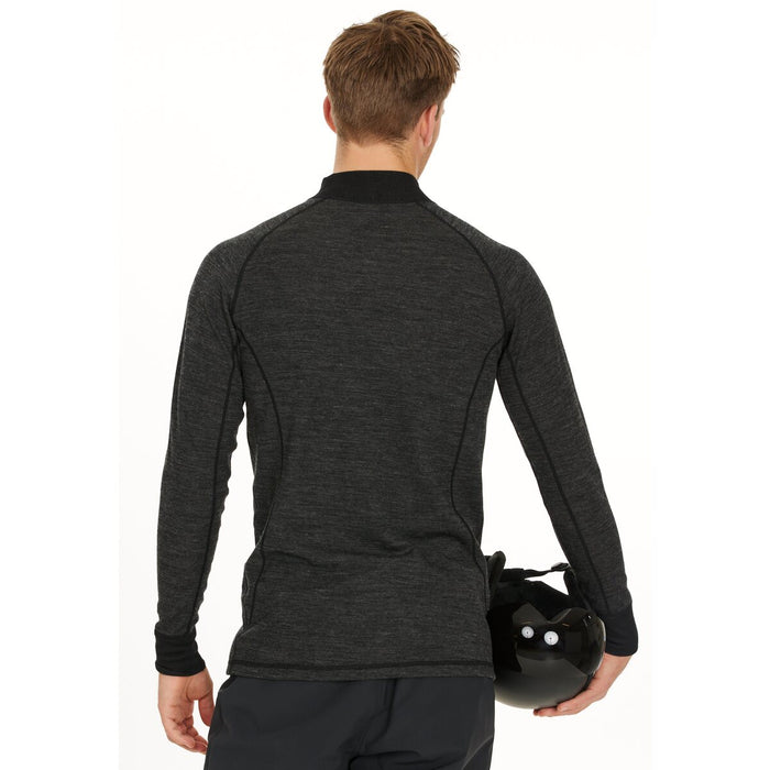 WHISTLER Bishop M Merino Wool Ski Pulli Baselayer 1011 Dark Grey Melange