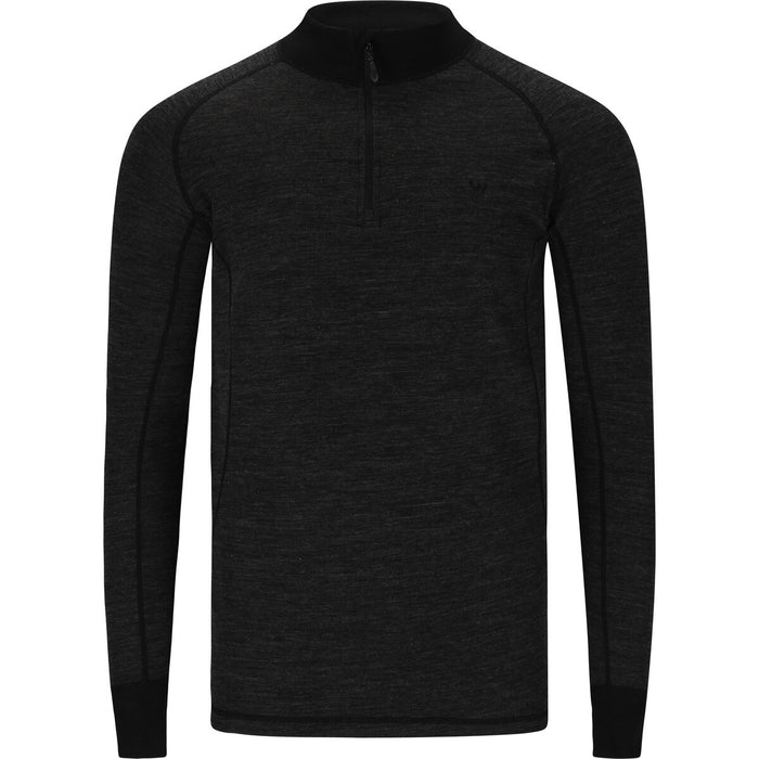 WHISTLER Bishop M Merino Wool Ski Pulli Baselayer 1011 Dark Grey Melange