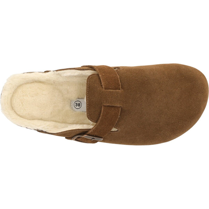 CRUZ Camillo Leather Cork Clog W/warm Lining Sandal 5007 Mustang