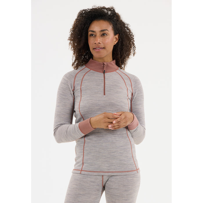 WHISTLER Candee W Merino Wool Ski Pulli Midlayer 1109 Burlwood
