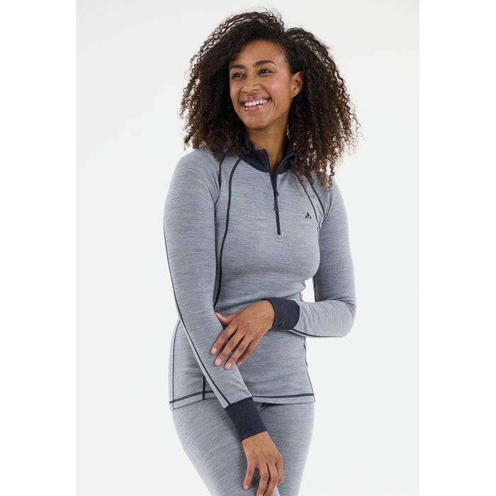 WHISTLER Candee W Merino Wool Ski Pulli Midlayer 2161 Dusty Blue
