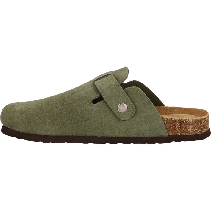 CRUZ Corwin Leather Cork Clog Sandal 3011 Deep Lichen Green