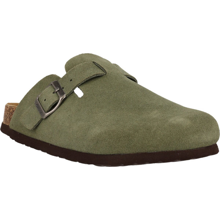 CRUZ Corwin Leather Cork Clog Sandal 3011 Deep Lichen Green