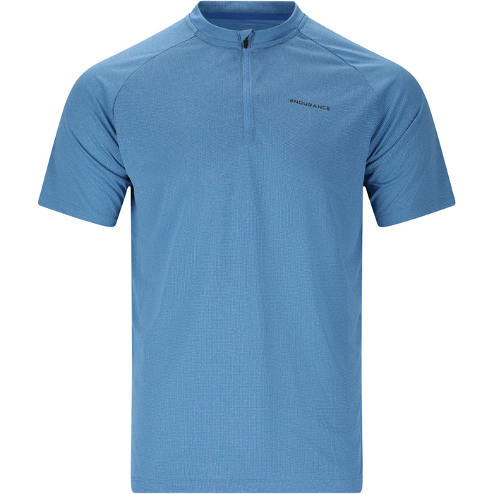 ENDURANCE Crow M Melange Cycling/MTB SS Shirt Cycling Shirt 2199 Vallarta Blue