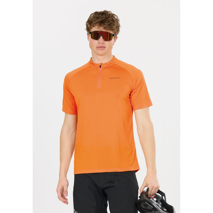 ENDURANCE Crow M Melange Cycling/MTB SS Shirt Cycling Shirt 5378 Persimmon Orange