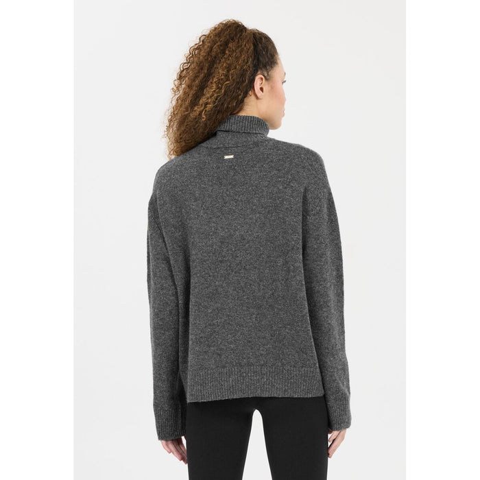 ATHLECIA Daviana W Knitted High Neck Sweatshirt 1011 Dark Grey Melange