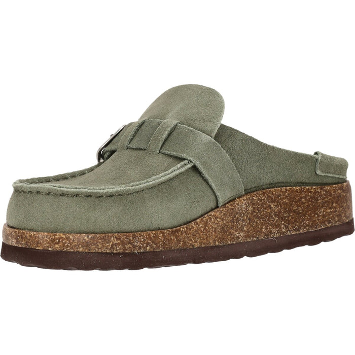 CRUZ Emilian W Leather Cork MOC Sandal 3011 Deep Lichen Green