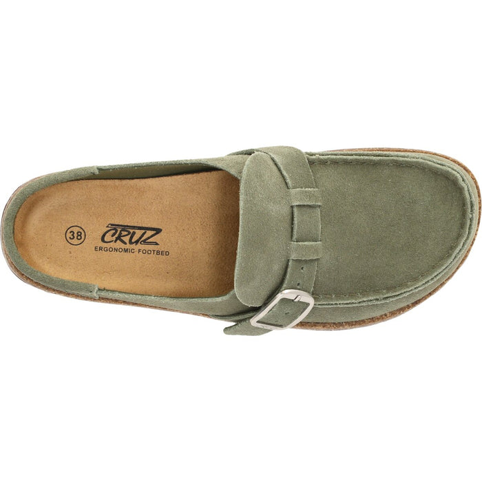 CRUZ Emilian W Leather Cork MOC Sandal 3011 Deep Lichen Green