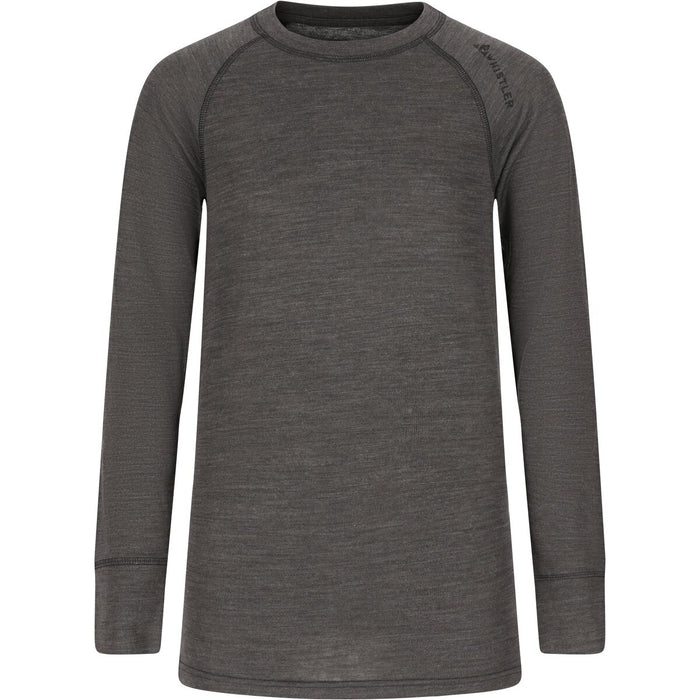 WHISTLER Farsund Jr Wool Baselayer Set Baselayer 1011 Dark Grey Melange