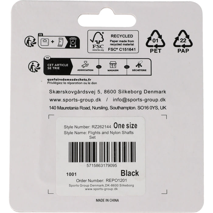 REZO Flights and Nylon Shafts Set Accessories 1001 Black