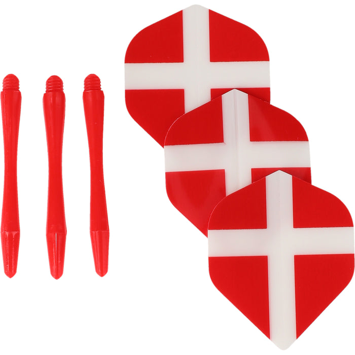 REZO Flights and Nylon Shafts Set Accessories 4009 Chinese Red