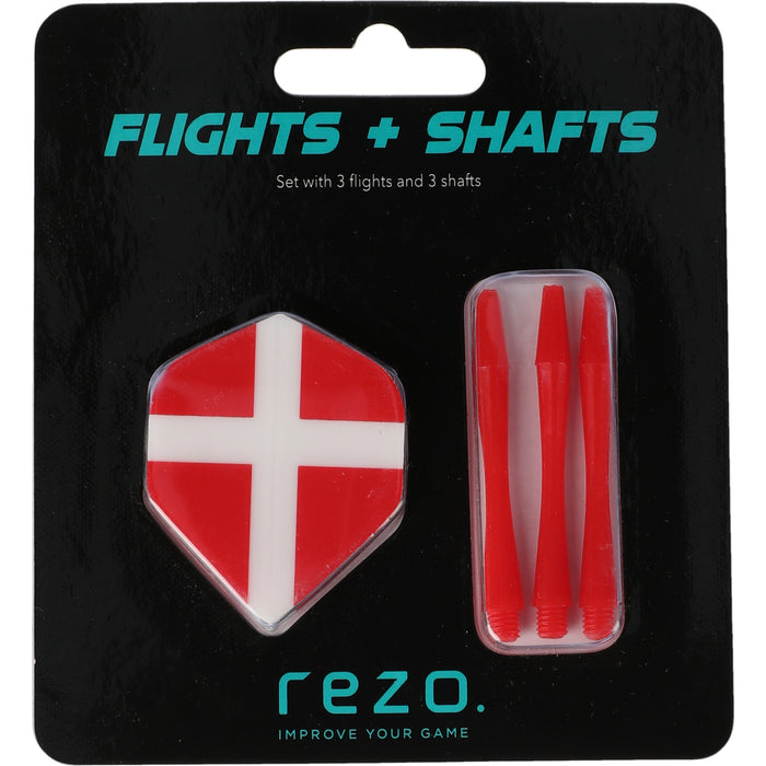 REZO Flights and Nylon Shafts Set Accessories 4009 Chinese Red