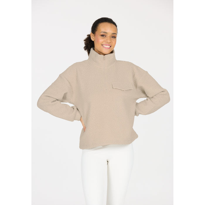 ATHLECIA Florrie W Sherpa Half zip Sweatshirt 1269 Silver Cloud