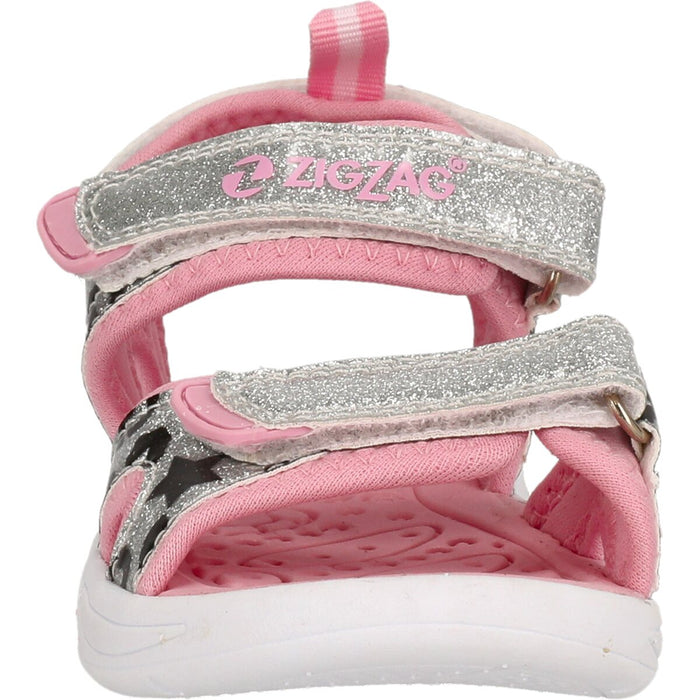 ZIGZAG Flouer Kids Sandal W/lights Sandal 4319 Silver Pink