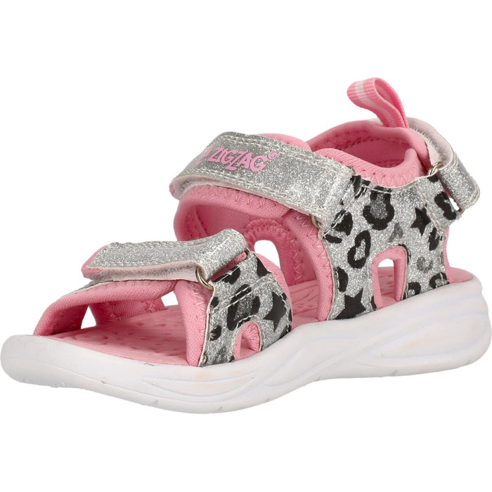 ZIGZAG Flouer Kids Sandal W/lights Sandal 4319 Silver Pink