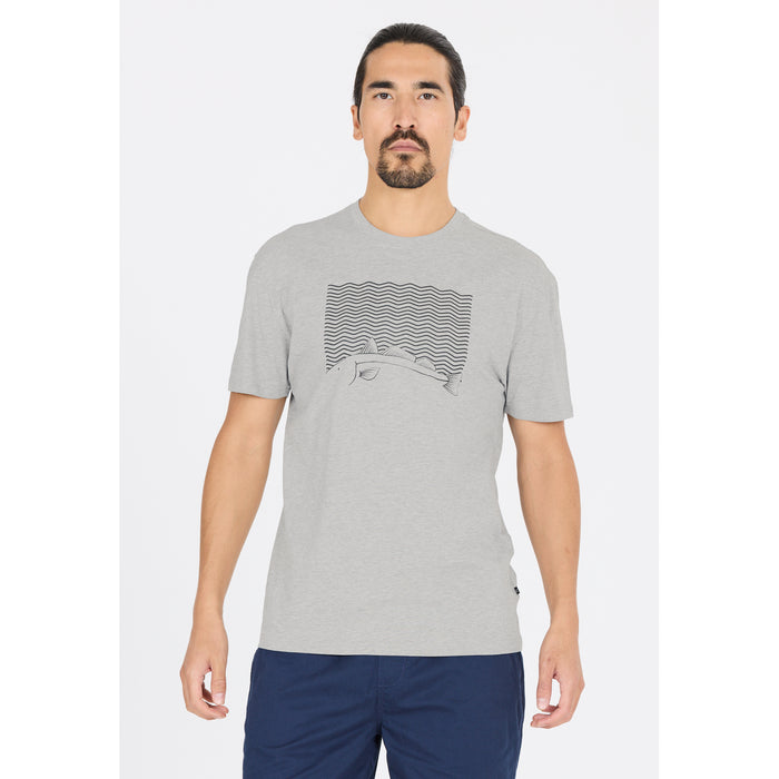 CRUZ Gander M printed SS T-Shirt T-shirt 1005 Light Grey Melange