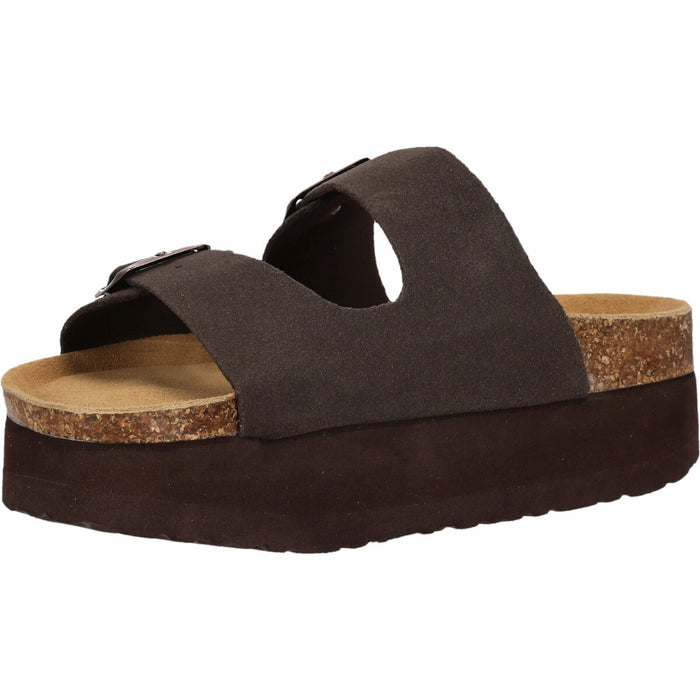 CRUZ Gaze W Leather Chunky Cork Sandal Sandal 5045 Chocolate Brown