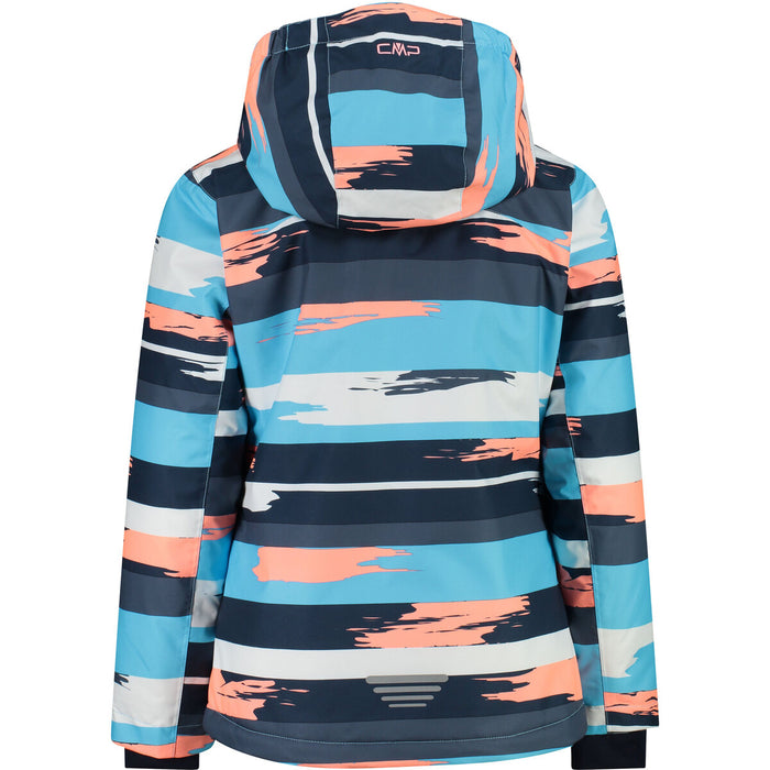 CMP Girl Jacket Snaps Hood Jacket 03ZU Topazio-Bianco-Lotus