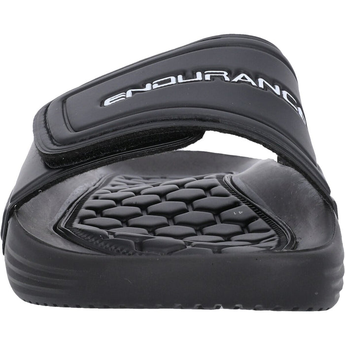 ENDURANCE Hildale Unisex Slipper W/Velcro Sandal 1001S Black Solid