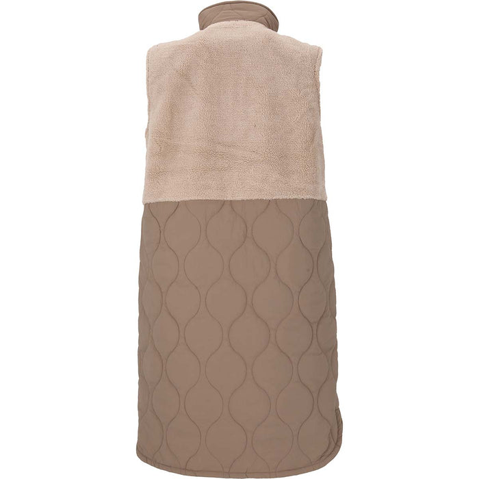 WEATHER REPORT Hollie W Long Quilted Vest Vest 1137 Pine Bark