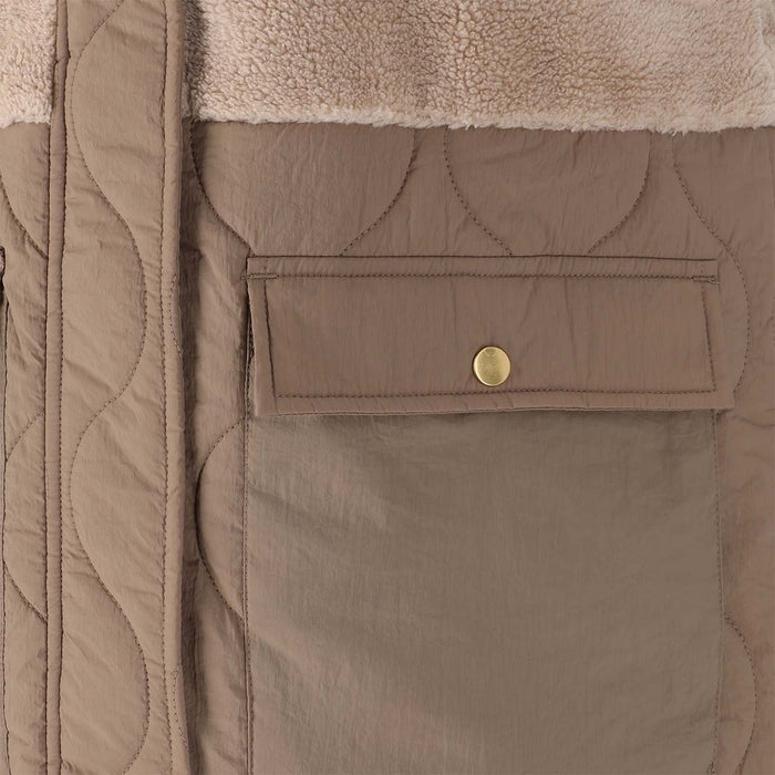 WEATHER REPORT Hollie W Long Quilted Vest Vest 1137 Pine Bark