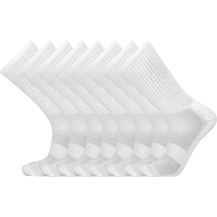 ENDURANCE Hoope Crew Socks 8-Pack Socks 1002A White