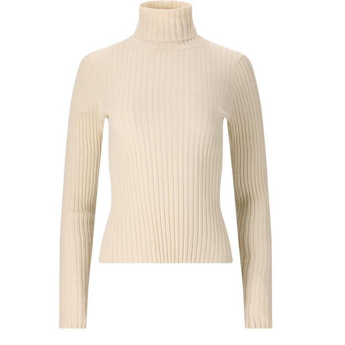 ATHLECIA Jelina W Ribbed Turtleneck Midlayer 1145 Whisper White