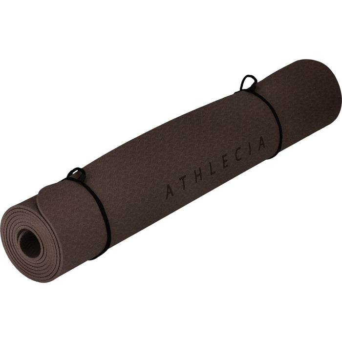 ATHLECIA Kesha Yoga Mat 4mm Fitness equipment 1294 Chocolate Torte