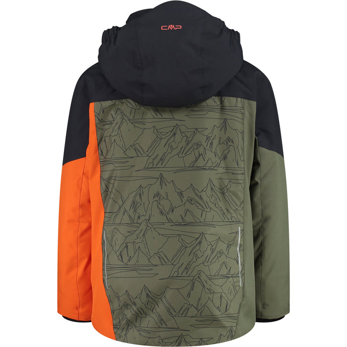 CMP Kid Jacket Fix Hood Jacket 00ZP Kaki-Antracite