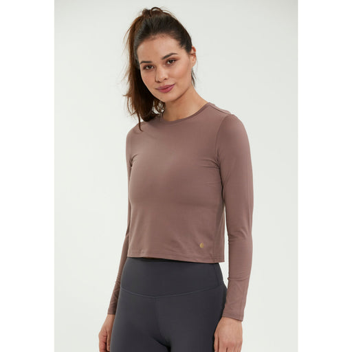 ATHLECIA Kirillov W L/S Crop Top T-shirt 5067 Deep Taupe
