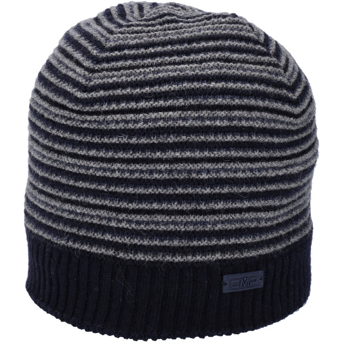 CMP Knitted M Stripe Wool Hat Hoods N950 Black Blue