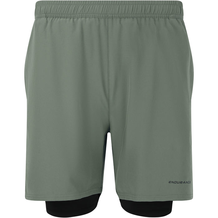 ENDURANCE Kros M 2-in-1 Shorts Shorts 3058 Balsam Green