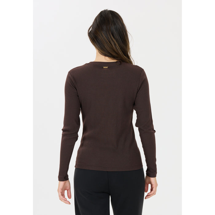 ATHLECIA Lankae W L/S Tee T-shirt 1294 Chocolate Torte