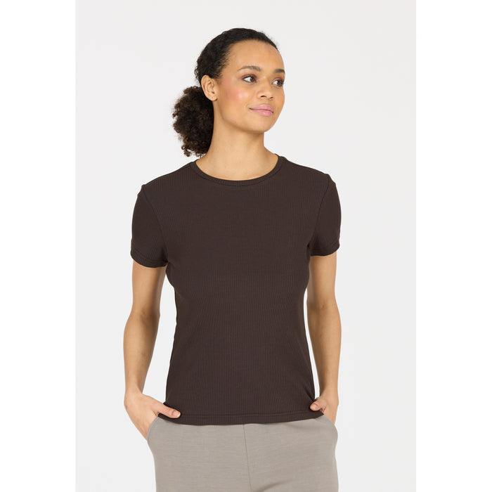 ATHLECIA Lankae W S/S Tee T-shirt 1294 Chocolate Torte