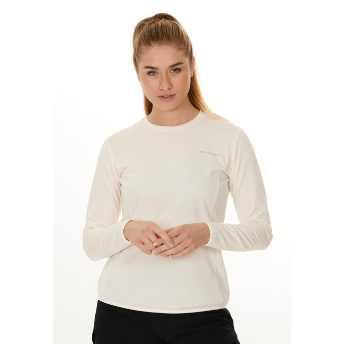 ENDURANCE Leah W Waffle Melange Loose Fit Tee Midlayer 1145 Whisper White