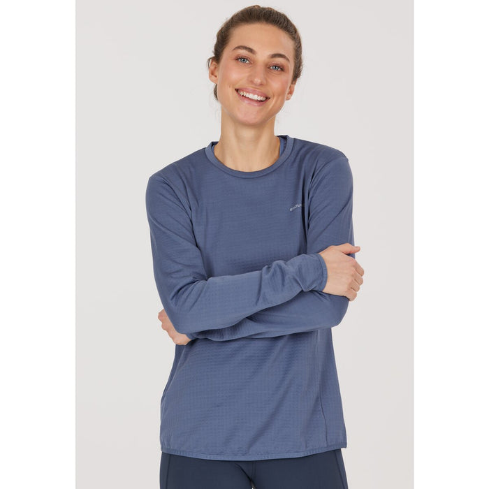 ENDURANCE Leah W Waffle Melange Loose Fit Tee Midlayer 2177 Serenity Blue