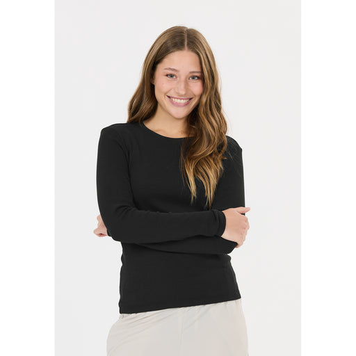 ATHLECIA Lenga W Rib L/S Tee T-shirt 1001 Black