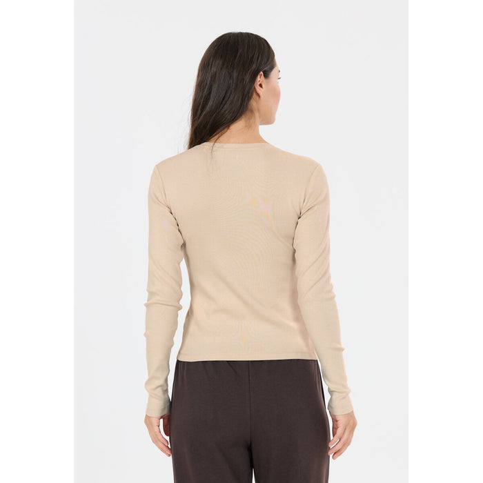 ATHLECIA Lenga W Rib L/S Tee T-shirt 1106 Oatmeal