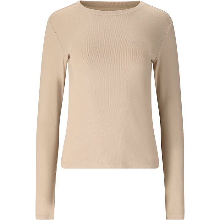 ATHLECIA Lenga W Rib L/S Tee T-shirt 1106 Oatmeal