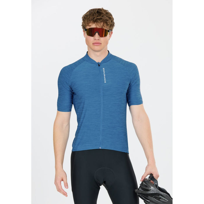 ENDURANCE Logan M Cycling/MTB Melange SS Jersey Cycling Shirt 2199 Vallarta Blue