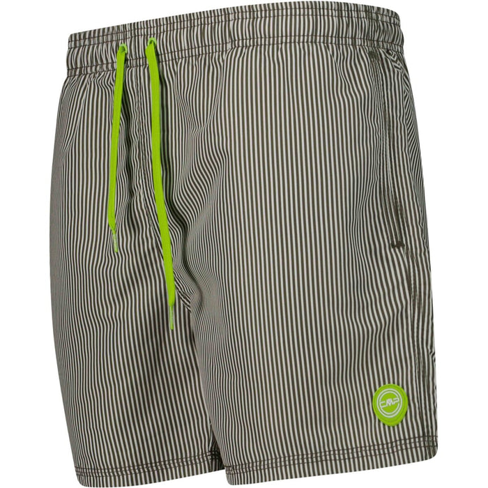 CMP Man Beach Shorts Striped Shorts 18EV Oil Green-Bianco