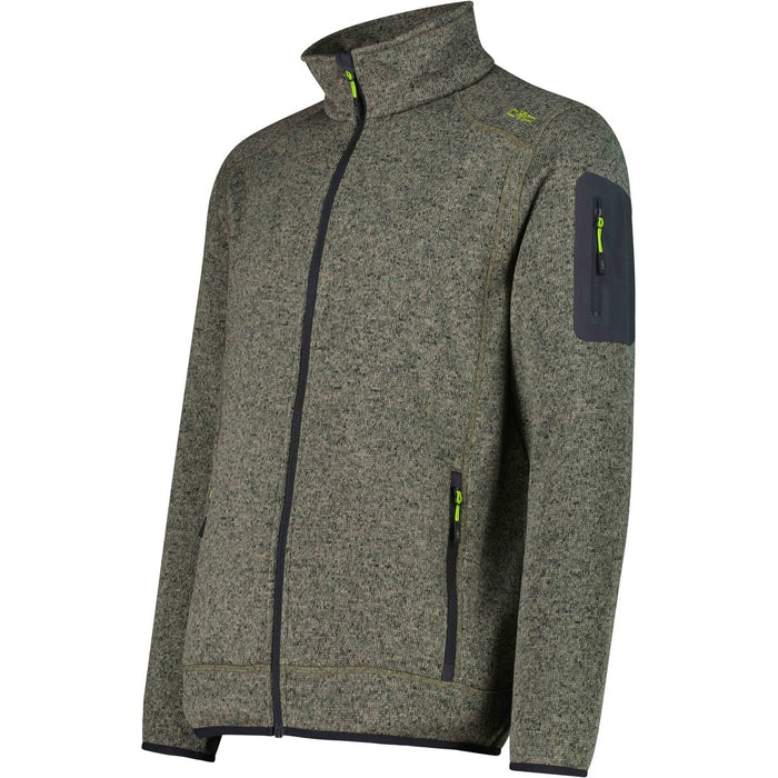 CMP Man Knit Fleece Jacket Fleece 05EV Sage-Nero