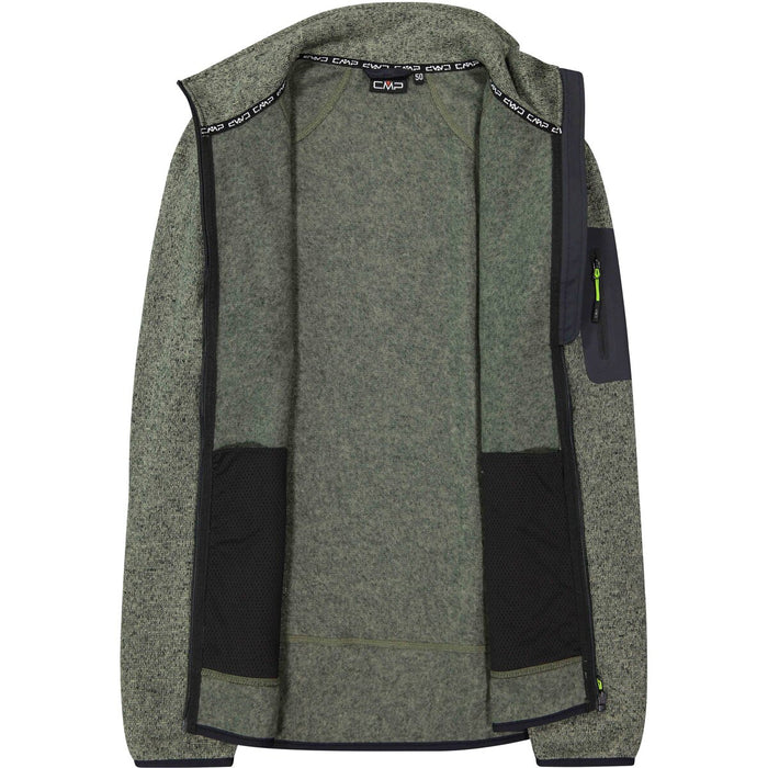 CMP Man Knit Fleece Jacket Fleece 05EV Sage-Nero